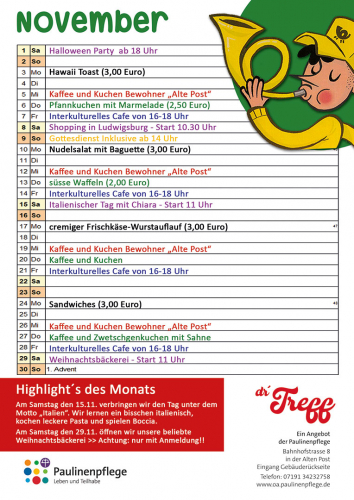 Treff Backnang: Programm November 2025