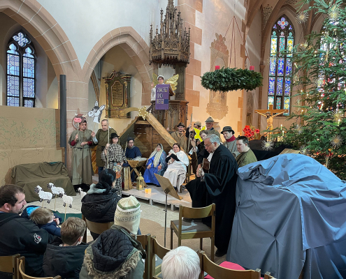 Krippenspiel-Szene in Murrhardt