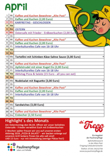 Treff Backnang: Programm April 2026